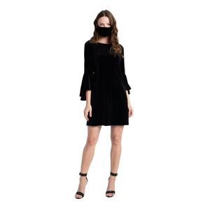 JBS LIMITED Womens Bell Sleeve Jewel Neck Above The Knee Shift Dress